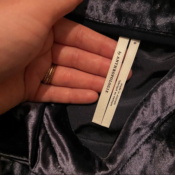NWT Anthropologie Blue Velvet Dress - Picture 6 of 8